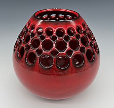 Pierced Ceramic Teardrop Vase by Lynne Meade (Ceramic Vase)