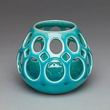 Oval Tealight Holder by Lynne Meade (Ceramic Candleholder)