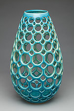 Pierced Ceramic Teardrop Sculpture/Vessel by Lynne Meade (Ceramic Vessel)