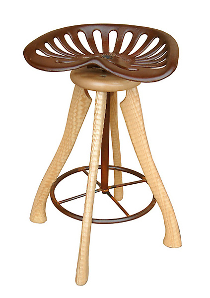 Tractor Seat Stool By Brad Smith Wood, Wooden Tractor Seat Bar Stools