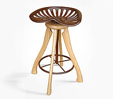Tractor Seat Stool by Brad Smith (Wood Stool)