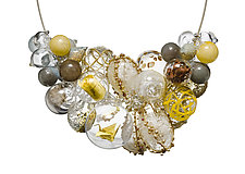 Yellow Crane of Happiness Necklace by Melissa Schmidt (Multi Media Necklace)
