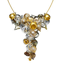 Golden Meringue Necklace by Melissa Schmidt (Art Glass Necklace)
