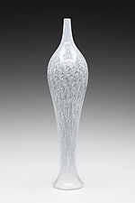 White Merletto Vase by Kenny Pieper (Art Glass Vase)
