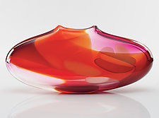 Orange Ruby Purse by Bengt Hokanson and Trefny Dix (Art Glass Vase)