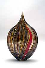 Crayon Heart with Red Stripe by Bengt Hokanson and Trefny Dix (Art Glass Sculpture)