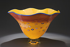 Fluted Daffodil Bowl by Ken Hanson and Ingrid Hanson (Art Glass Bowl)