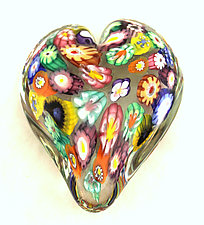 Impressionist Heart Paperweight by Ken Hanson and Ingrid Hanson (Art Glass Paperweight)
