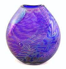 Cobalt Dichroic Pouch Vase by Ken Hanson and Ingrid Hanson (Art Glass Vase)