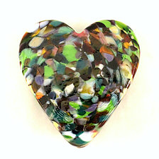 Confetti Heart Paperweight by Ken Hanson and Ingrid Hanson (Art Glass Paperweight)