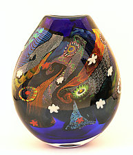 Cosmic Pouch by Ken Hanson and Ingrid Hanson (Art Glass Vase)