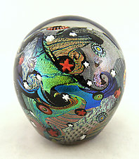 Cosmic Paperweight by Ken Hanson and Ingrid Hanson (Art Glass Paperweight)