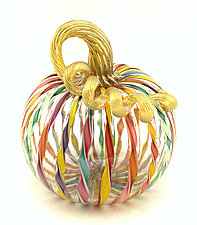 Carousel Pumpkin by Ken Hanson and Ingrid Hanson (Art Glass Sculpture)