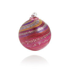 Raspberry Swirl by Ken Hanson and Ingrid Hanson (Art Glass Ornament)