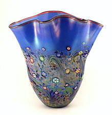 Monet Fan Vase by Ken Hanson and Ingrid Hanson (Art Glass Vase)