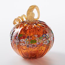 Wildflower Pumpkins by Ken Hanson and Ingrid Hanson (Art Glass Sculpture)