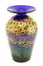 Miniature Sunflower Vase by Ken Hanson and Ingrid Hanson (Art Glass Vase)