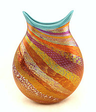 Aurora Dichroic Mermaid's Purse by Ken Hanson and Ingrid Hanson (Art Glass Vase)