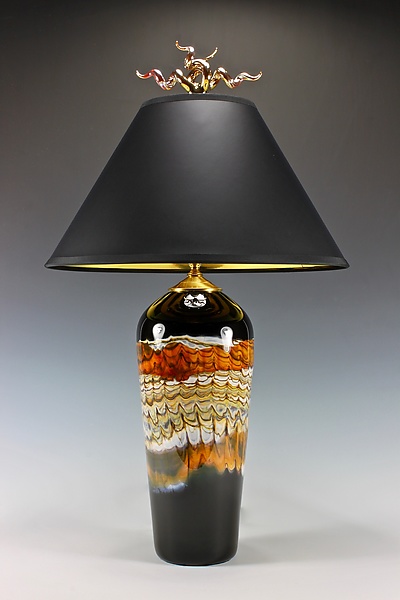 Black Opal Table Lamp with Juniper Finial