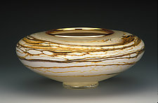 Ivory Strata Bowl by Danielle Blade and Stephen Gartner (Art Glass Vessel)
