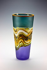 Satin Strata Cone Vessel by Danielle Blade and Stephen Gartner (Art Glass Vase)