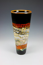 Black Opal Cone by Danielle Blade and Stephen Gartner (Art Glass Vase)