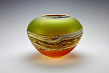 Satin Strata Sphere by Danielle Blade and Stephen Gartner (Art Glass Vase)