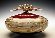 Strata Bowl with Bone and Tendril Finial by Danielle Blade and Stephen Gartner (Art Glass Vessel)