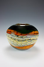 Black Opal Sphere by Danielle Blade and Stephen Gartner (Art Glass Vase)