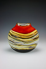Strata Flat Vessel by Danielle Blade and Stephen Gartner (Art Glass Vase)