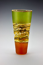 Satin Strata Cone Vessel by Danielle Blade and Stephen Gartner (Art Glass Vase)
