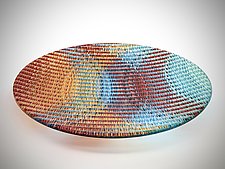 Sunset Shallow Tapestry Bowl by Richard Parrish (Art Glass Bowl)