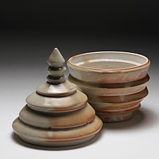 Zig Zag Covered Jar by Steve Murphy (Ceramic Jar)