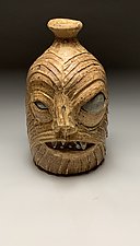Squint-Eyed Face Jug by Steve Murphy (Ceramic Bottle)