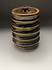 Zig Zag Amber Jar by Steve Murphy (Ceramic Cookie Jar)