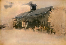 Abandoned Barn with Widow's Peak by Elizabeth Holmes (Hand-Colored Photograph)