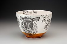 Large Suffolk Sheep Bowl by Laura Zindel (Ceramic Bowl)