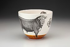 Medium Hereford Bull Bowl by Laura Zindel (Ceramic Bowl)