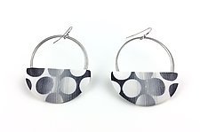 Large Wire Dot Loop Earrings by Bonnie Bishoff and J.M. Syron (Steel & Polymer Earrings)