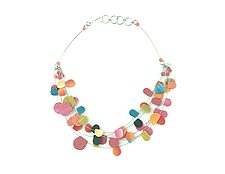 Zinnia Necklace by Bonnie Bishoff and J.M. Syron (Steel & Polymer Necklace)