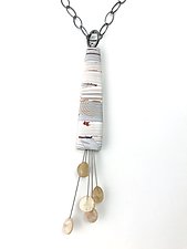 Birch Tassel Pendant by Bonnie Bishoff and J.M. Syron (Polymer & Silver Necklace)