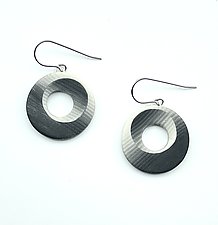 OpArt Hoop Earrings by Bonnie Bishoff and J.M. Syron (Steel & Polymer Earrings)