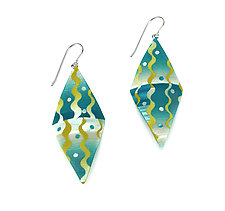 Colorblock Kite Earrings by Bonnie Bishoff and J.M. Syron (Polymer Clay Earrings)