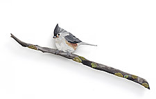 Tufted Titmouse by Bonnie Bishoff and J.M. Syron (Mixed-Media Wall Sculpture)