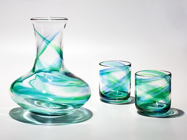 Helix Carafe and Whiskey Glasses