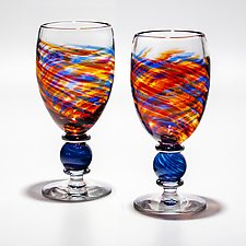 Large Goblets by Michael Trimpol and Monique LaJeunesse (Art Glass Drinkware)