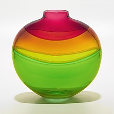 Ruby & Vermont Green Incalmo by Michael Trimpol and Monique LaJeunesse (Art Glass Vessel)