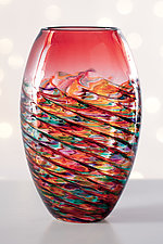 Optic Rib Barrel by Michael Trimpol and Monique LaJeunesse (Art Glass Vase)
