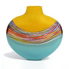 Banded Vortex Flat by Michael Trimpol and Monique LaJeunesse (Art Glass Vase)