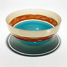Spotted Banded Bowl by Michael Trimpol and Monique LaJeunesse (Art Glass Bowl)